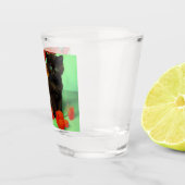 Verre A Shot Van Gogh Black Kitten Fleurs rouges (Droite)