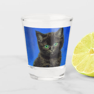 Verre A Shot Van Gogh Style Kitten noir