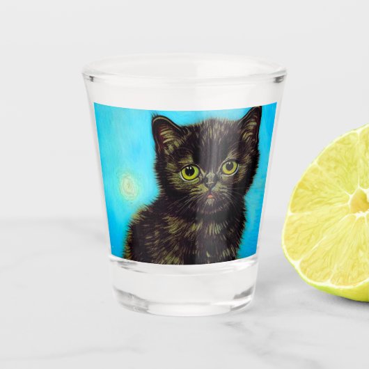 Verre A Shot Van Gogh Style Pouting Kitten (Devant)