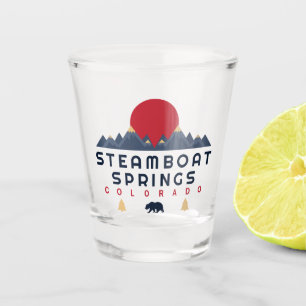 Verre A Shot Vapeur Springs Colorado Drapeau Montagne Ville Ran