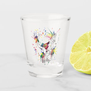 Verre A Shot Velicorapo Dinosaure arc-en-ciel