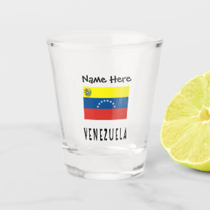 Verre A Shot Venezuela et drapeau vénézuélien avec votre nom ti