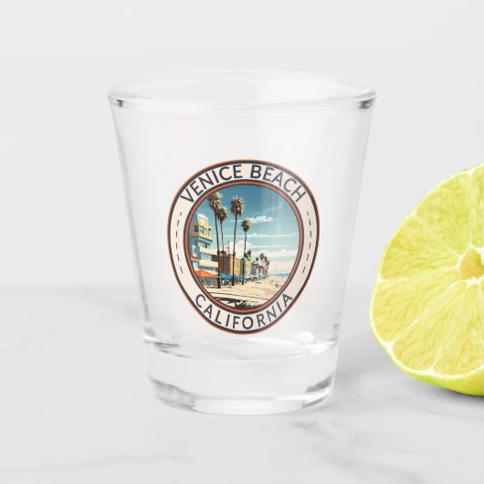 Verre A Shot Venice Beach California Bowwalk Travel Art Retro (Devant)