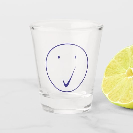 Verre A Shot Vérifier la face - Tick, Transp/Blue. (Devant)