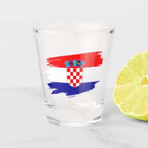 Verre A Shot Verre à shot de Croatie, Drapeau patriotique croat