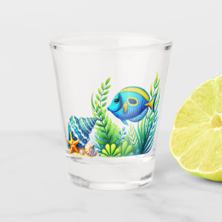 Verre A Shot Verre à shot de la mer tropicale bleue