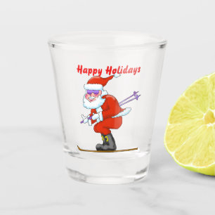 Verre A Shot Verre à shot de Père Noël skieur