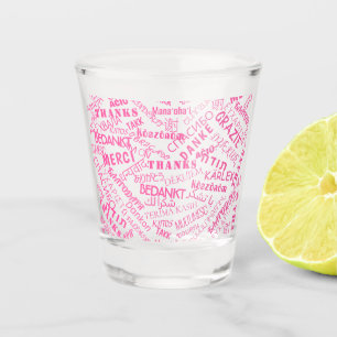 Verre A Shot Verre à Shot Texte Merci Multi Langue
