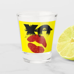 Verre A Shot Verre à shot XO XO embrasse-moi rétro / Fête amusa