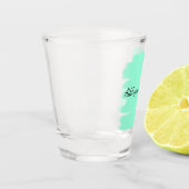 Verre A Shot Vert aquarelle ajouter nom message texte lancer (Gauche)