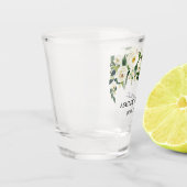 Verre A Shot Vert blanc Aquarelle Mariage Floral (Gauche)