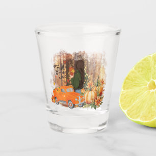 Verre A Shot Vibes D'Automne, Une Voiture Chargée De Citrouille