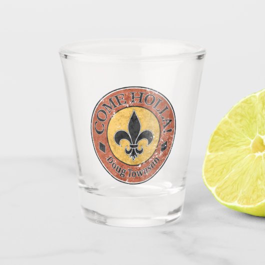 Verre A Shot Viens Holla ! Logo Fleur-de-lis Circle (Devant)