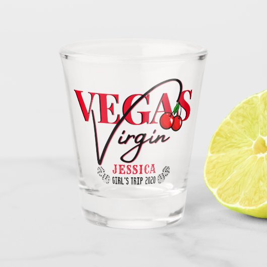 Verre A Shot Vierge de Vegas| Red Cherry Vegas 1ère fois (Devant)