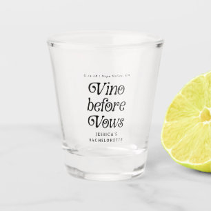 Verre A Shot Vino avant les fenêtres Bachelorette rétro minim
