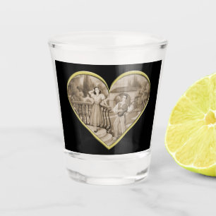 Verre A Shot Vintage couple Romance, homme et femme amour