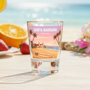 Verre A Shot Vintage Père Noël Barbara Californie
