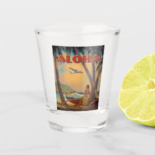 Verre A Shot Vintage Tropical Hawaii Aloha