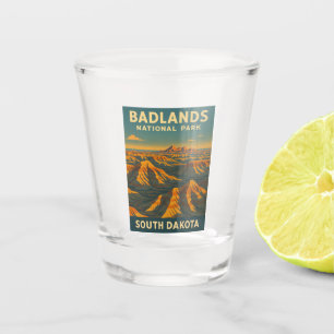 Verre A Shot Vintage voyage Badlands National Park Dakota du Su