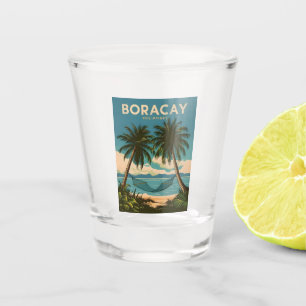 Verre A Shot Vintage voyage Boracay Philippines Pittoresque rét
