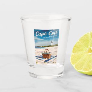Verre A Shot Vintage voyage Cape Cod Massachusetts Beach Retro