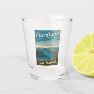 Verre A Shot Vintage voyage Fiordland Nouvelle-Zélande Rétro Pi