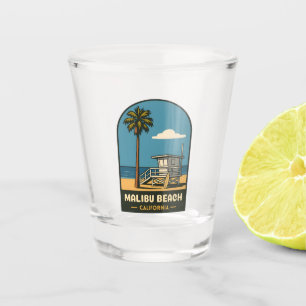 Verre A Shot Vintage voyage Malibu Beach California Coast Retro