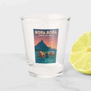 Verre A Shot Vintage voyage rétro Bora Bora Polynésie française