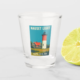 Verre A Shot Vintage voyage rétro Cape Cod Phare de Nauset