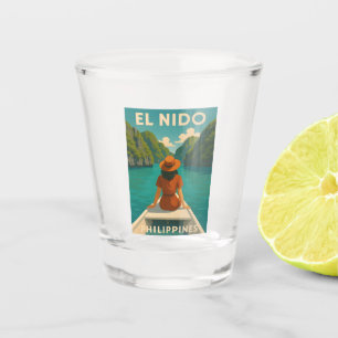 Verre A Shot Vintage voyage rétro El Nido Philippines Pittoresq