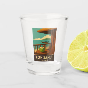 Verre A Shot Vintage voyage rétro Koh Samui Island Thaïlande