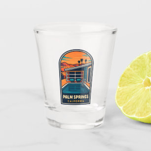 Verre A Shot Vintage voyage rétro Palm Springs Californie
