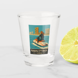 Verre A Shot Vintage voyage rétro Panama City Plage Floride