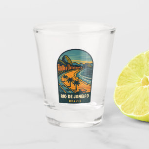 Verre A Shot Vintage voyage rétro Rio de Janeiro Plage Brésil