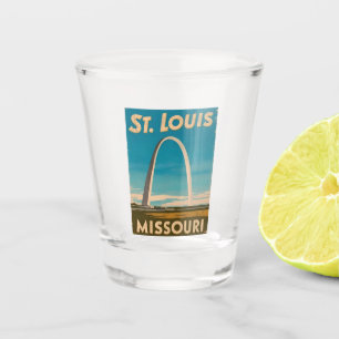Verre A Shot Vintage voyage St Louis Gateway Arch Retro Pittore