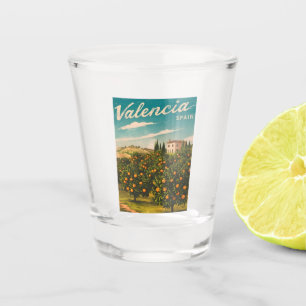 Verre A Shot Vintage voyage Valencia Espagne Rétro Pittoresque