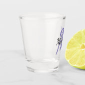 Verre A Shot Violet & Noir Simple Monogramme Classique tendance (Gauche)