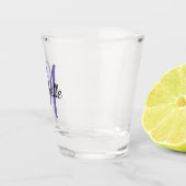 Verre A Shot Violet & Noir Simple Monogramme Classique tendance (Droite)