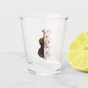 Verre A Shot Violon aux fleurs.