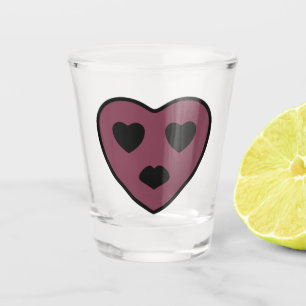Verre A Shot Visage en forme de cœur boudeur