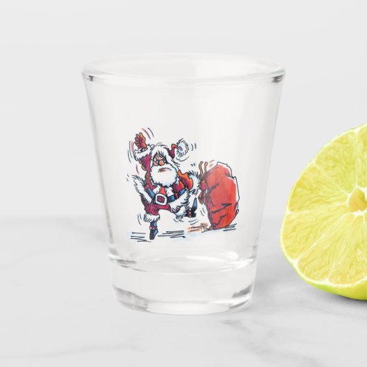 Verre A Shot Vitre Père Noël en colère (Devant)