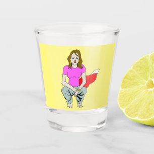 Verre A Shot vitre photo de fille foin