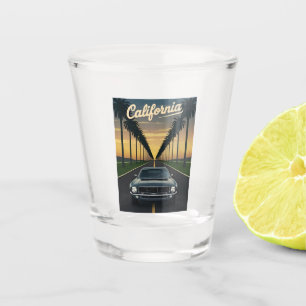 Verre A Shot Voiture Vintage voyage California Sunset Muscle