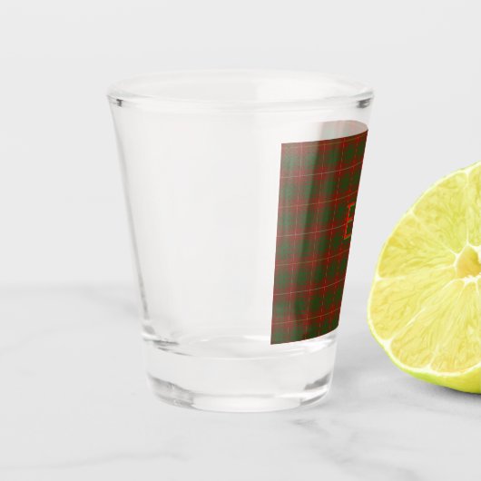 Verre A Shot Vos initiales sur Bruce Clan tartan (Gauche)