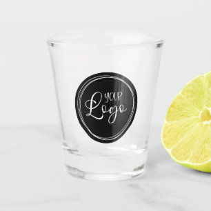 Verre A Shot Votre logo d'entreprise sur Black Circle