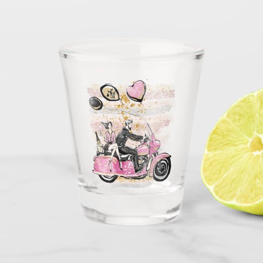 Verre A Shot Vous Rock Mon Monde | Sublimation de motocyclette  (Devant)