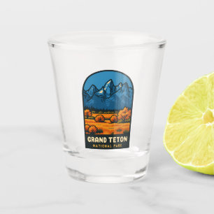 Verre A Shot Voyage Ancien Grand Teton National Park USA Rétro