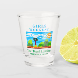 Verre A Shot Voyage de filles à Tropical Beach Week-end Getawa
