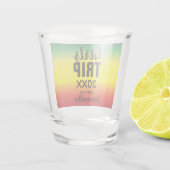 Verre A Shot Voyage de filles avec Couronne Année et nom Vert J (Dos)