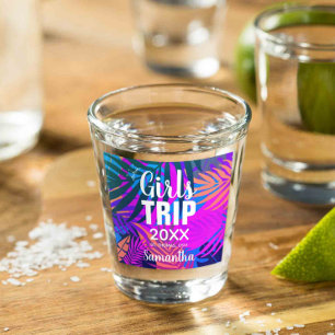 Verre A Shot Voyage de filles tropicales avec Couronne, Année &